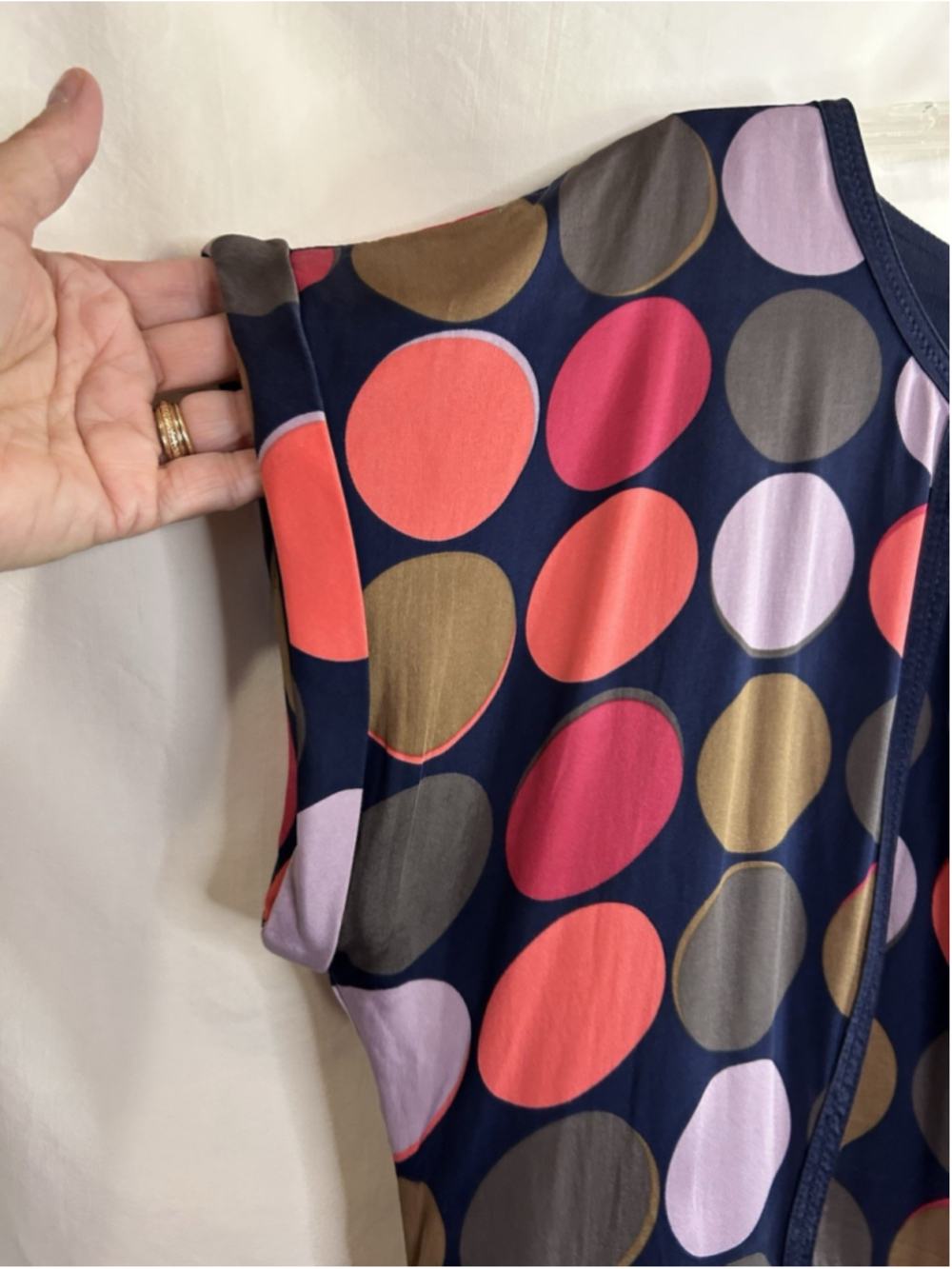 Boden Notting Hill Midi Dress 100% Silk Polka Dot Lined Size 16R WH228 EUC - Picture 3 of 8
